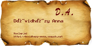 Dávidházy Anna névjegykártya