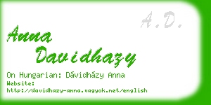 anna davidhazy business card