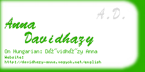 anna davidhazy business card